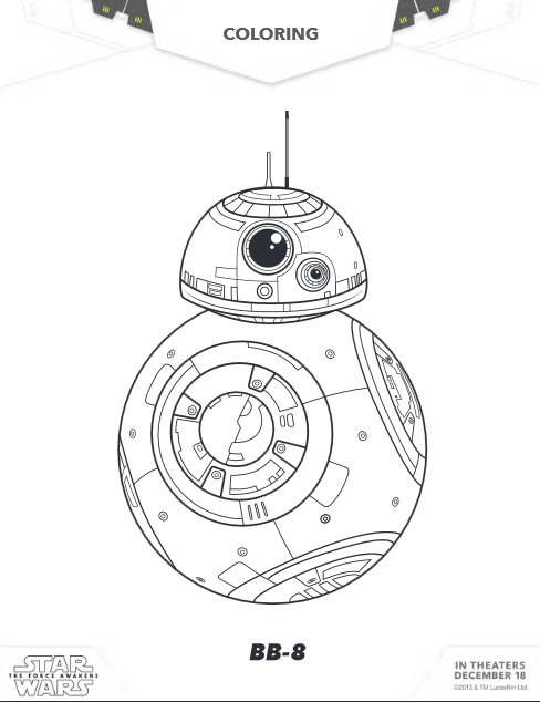 Free star wars the force awakens coloring sheets activities