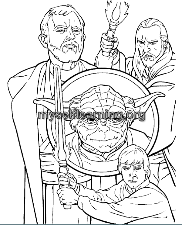 Star wars cartoons coloring sheet instant download