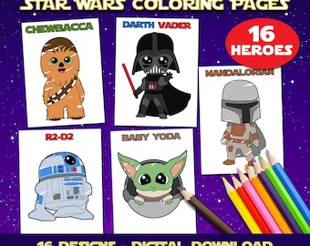 Star wars coloring pages coloring pages printable birthday star wars party favors activity book printable coloring pages for kids instant download