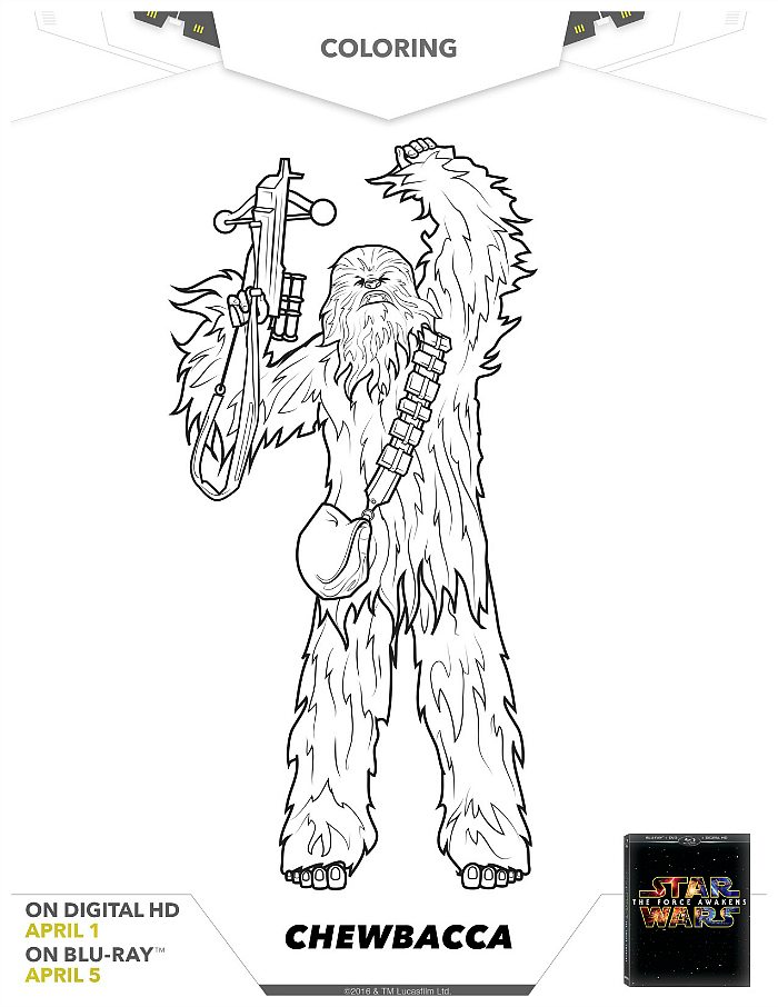 Star wars chewbacca coloring page