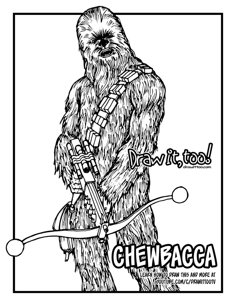 How to draw chewbacca star wars drawing tutorial