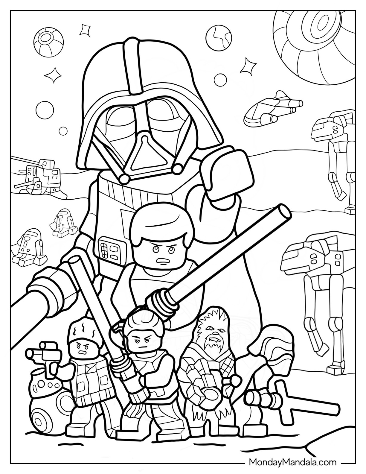 Lego star wars coloring pages free pdf printables