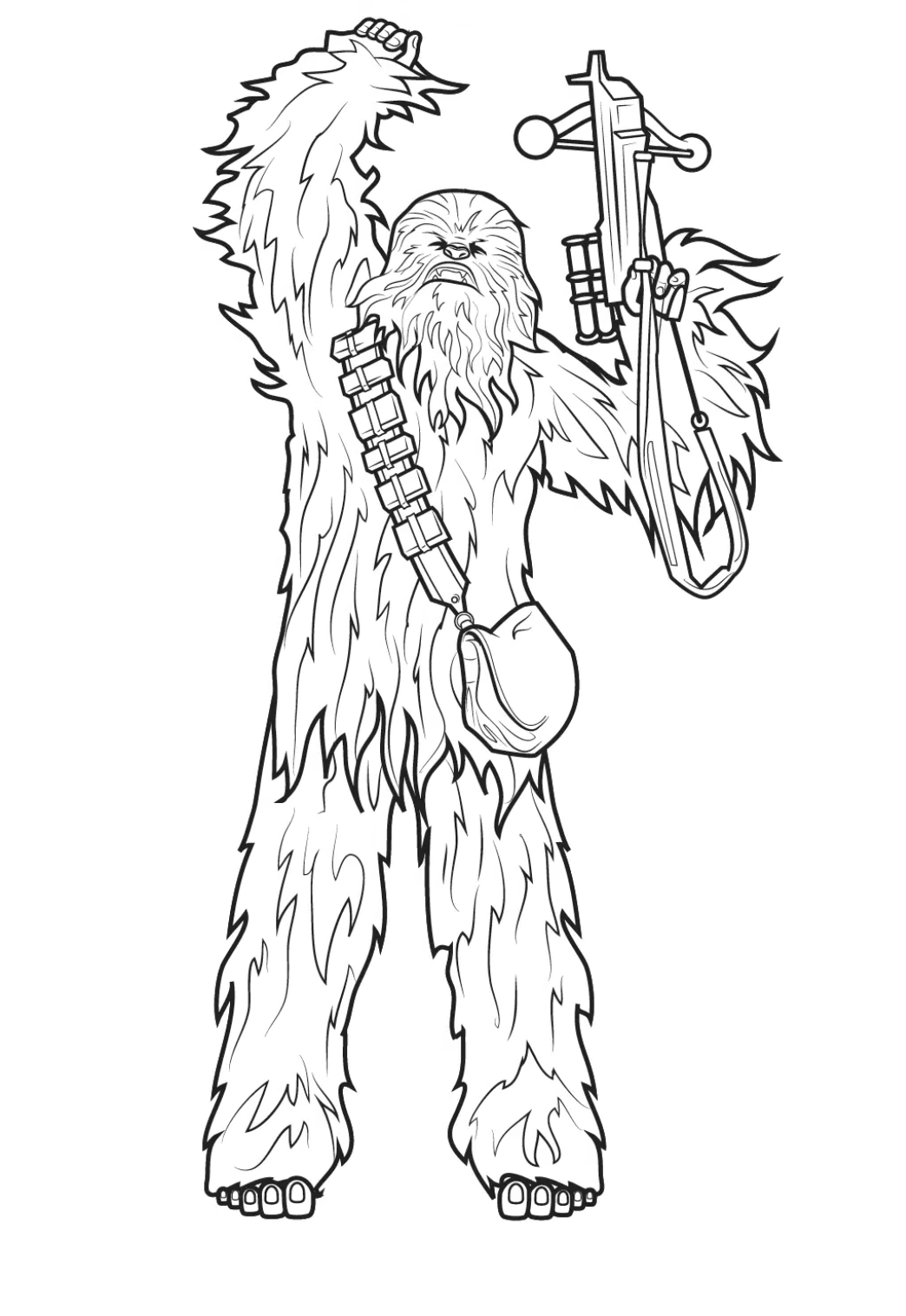 Free printable star wars chewbacca coloring page sheet and picture for adults and kids girls and boys