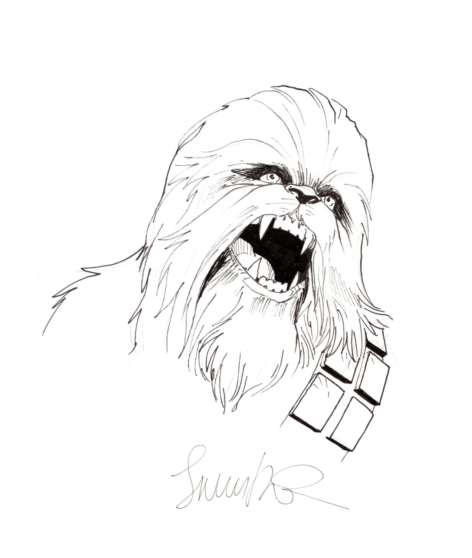 Chewbacca by salvador larroca in brian keohans star wars ic art gallery room