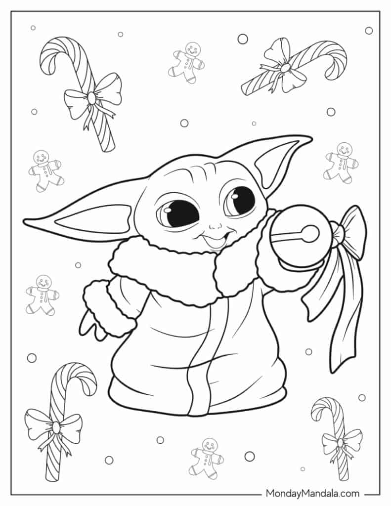 Baby yoda coloring pages free pdf printables