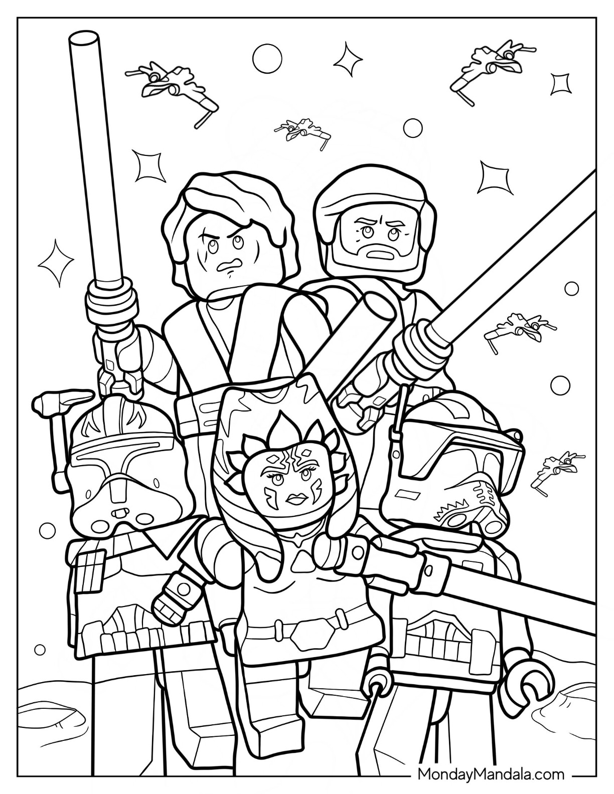 Lego star wars coloring pages free pdf printables