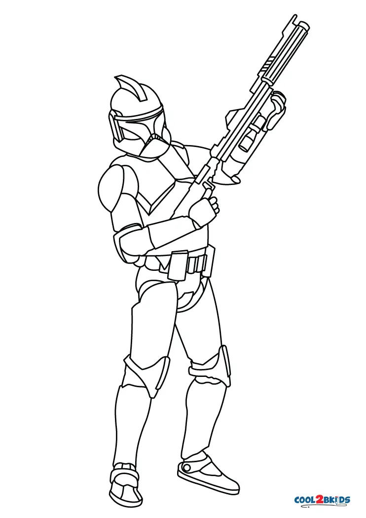 Free printable clone trooper star wars coloring pages for kids