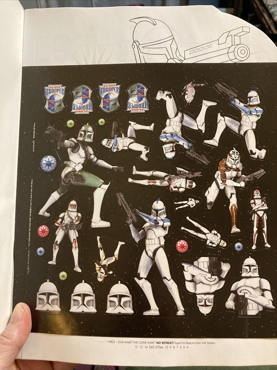 Rare star wars the clone wars super fun coloring book w stickers no retreat new