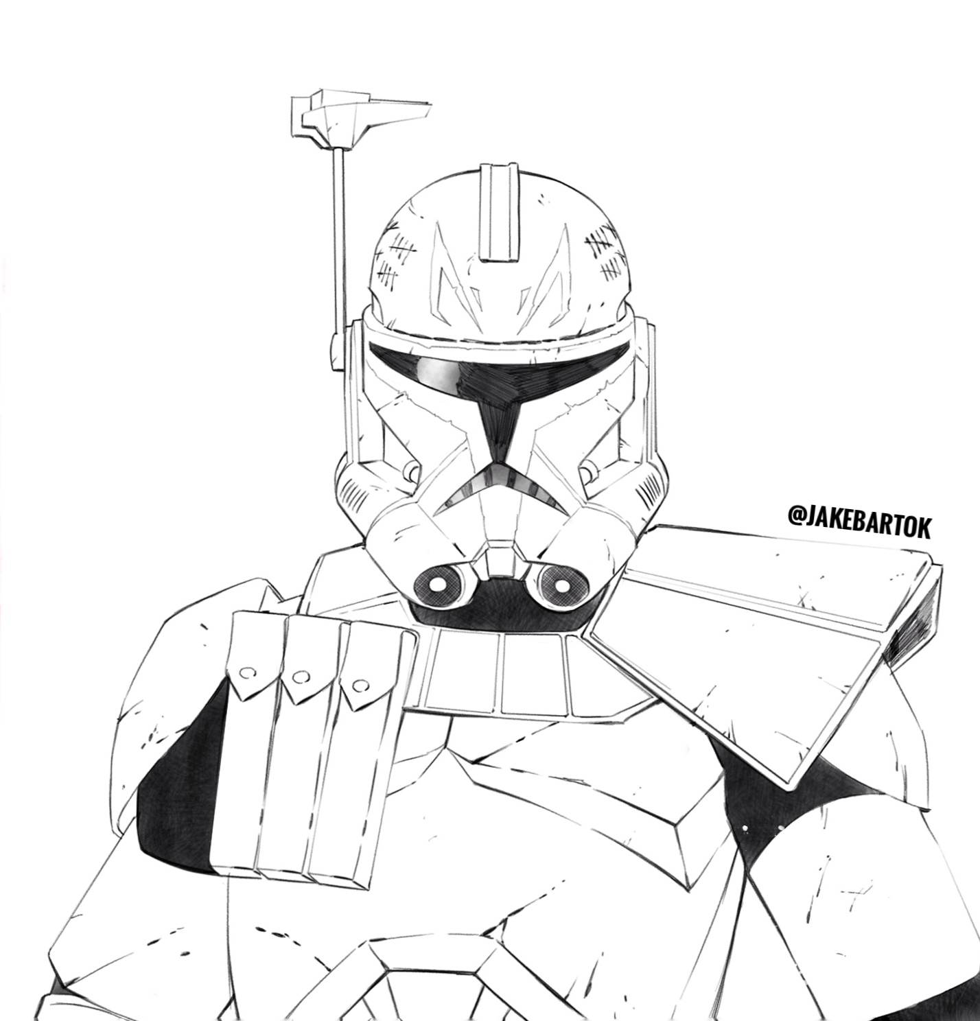 Jake bartok on x its clone wars month so that means im probably gonna take this opportunity to draw a lot of clone wars suprising no one heres everybodys favourite clone captain