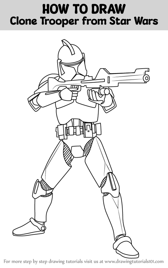 How to draw clone trooper from star wars star wars step by step