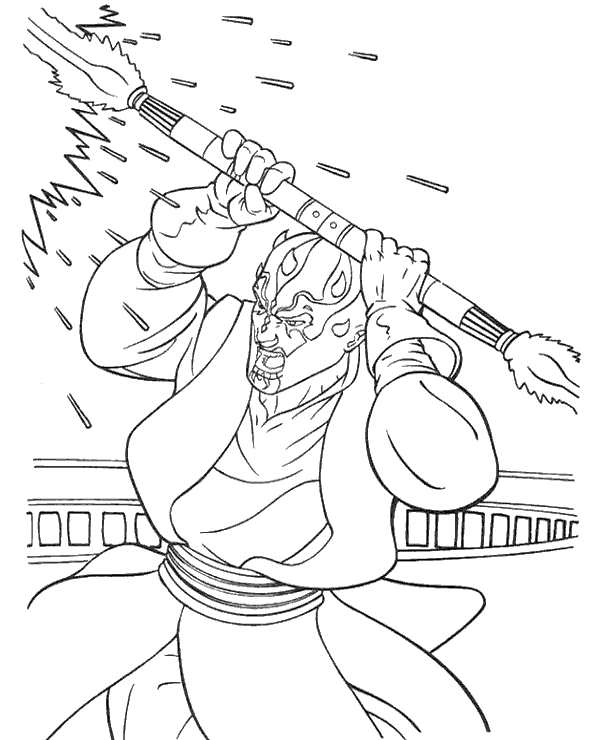 Printable darth maul coloring page