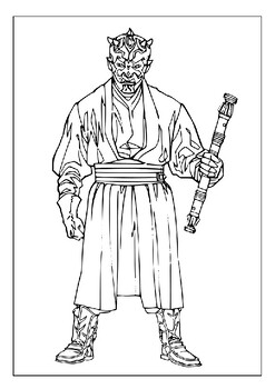 Explore the world of star wars with our printable darth maul coloring pages pdf