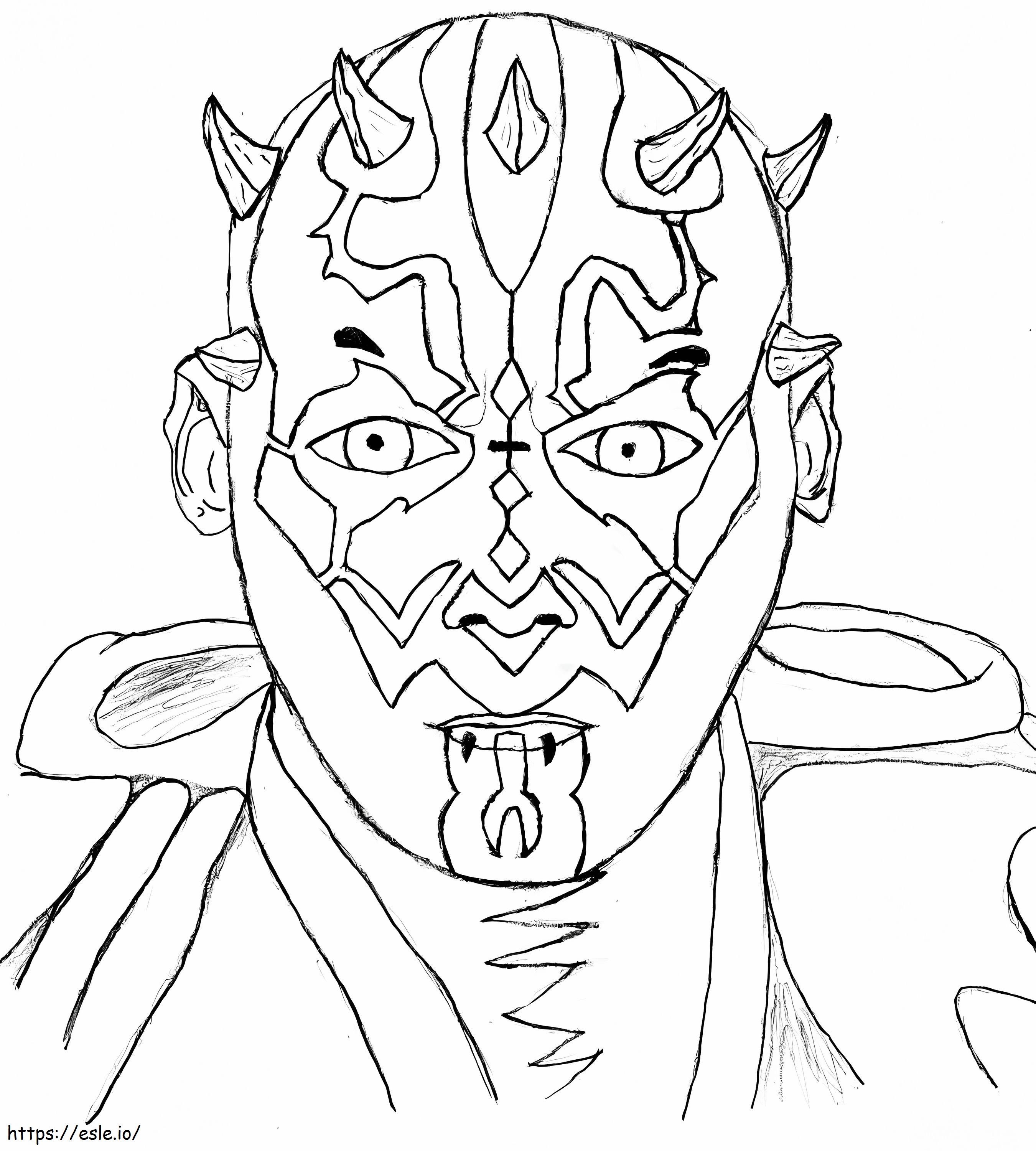 Darth mauls portrait coloring page