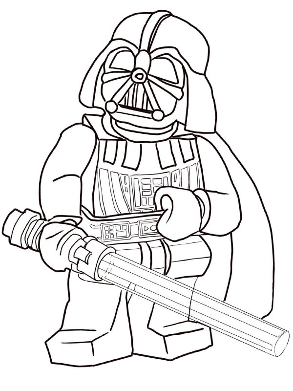 Lego darth vader coloring page