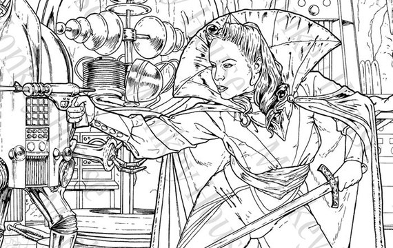 Coloring page the celestial sisters in the lair of danger downloadable retro