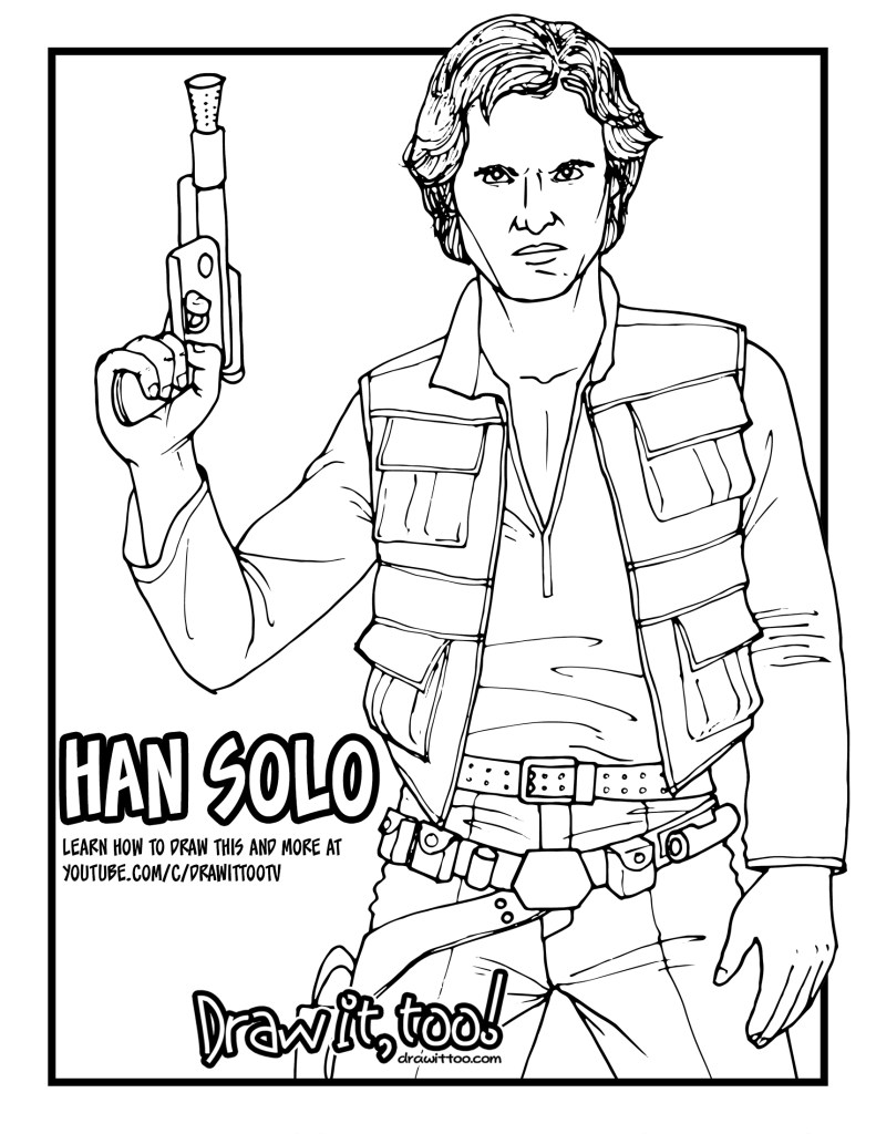 How to draw han solo star wars drawing tutorial