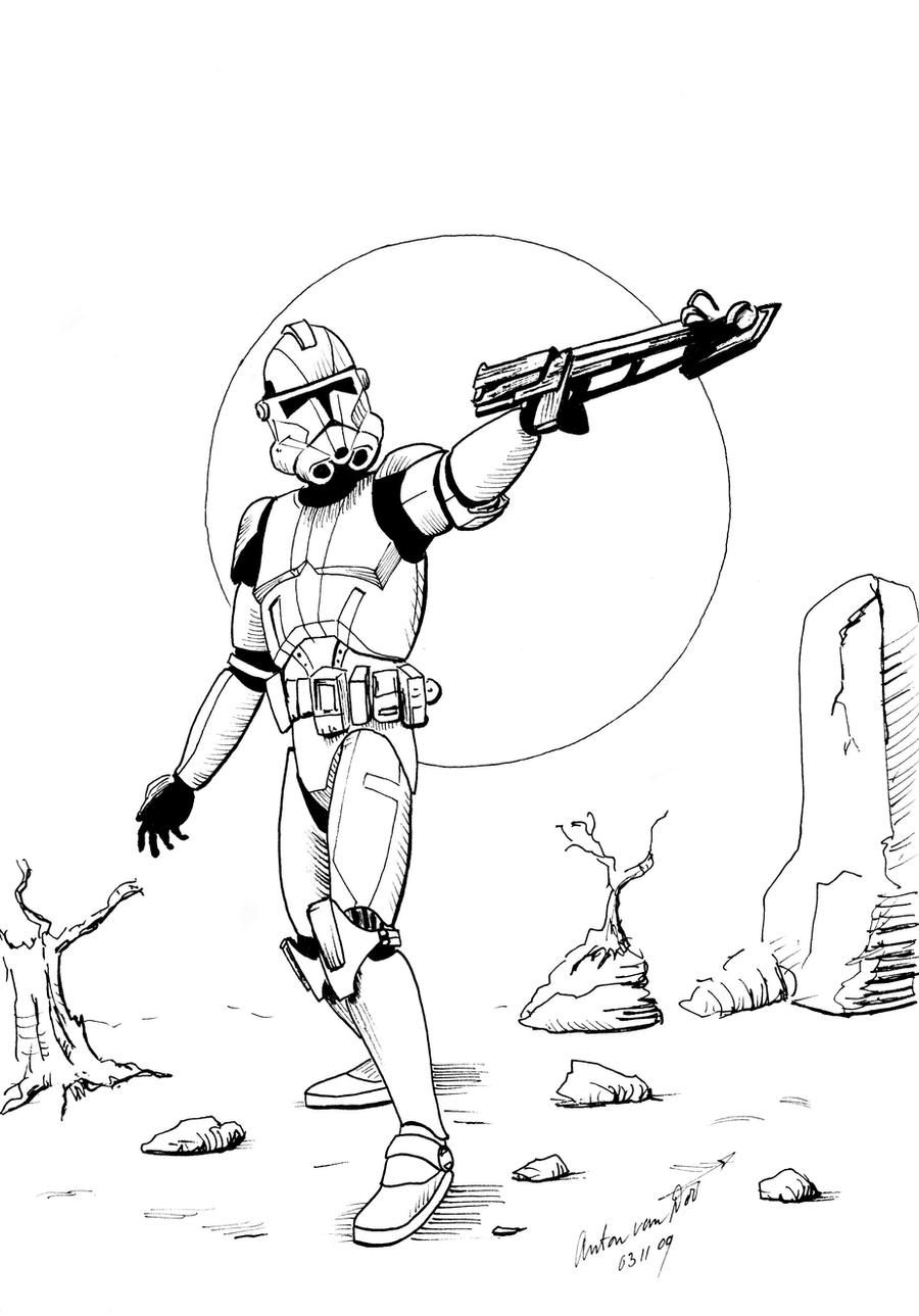 Clone trooper coloring page by antonvandort on