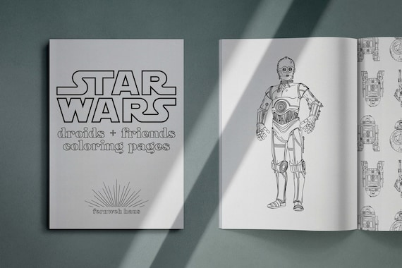 Star wars droid friends coloring pages digital download