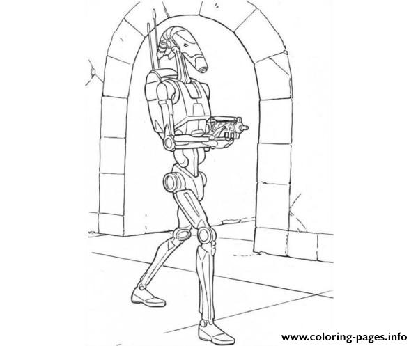 Star wars battle droid coloring page printable