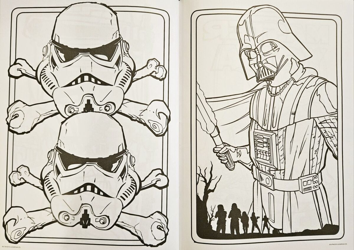 Star wars trick or treat halloween coloring activity book wcrayons stickers