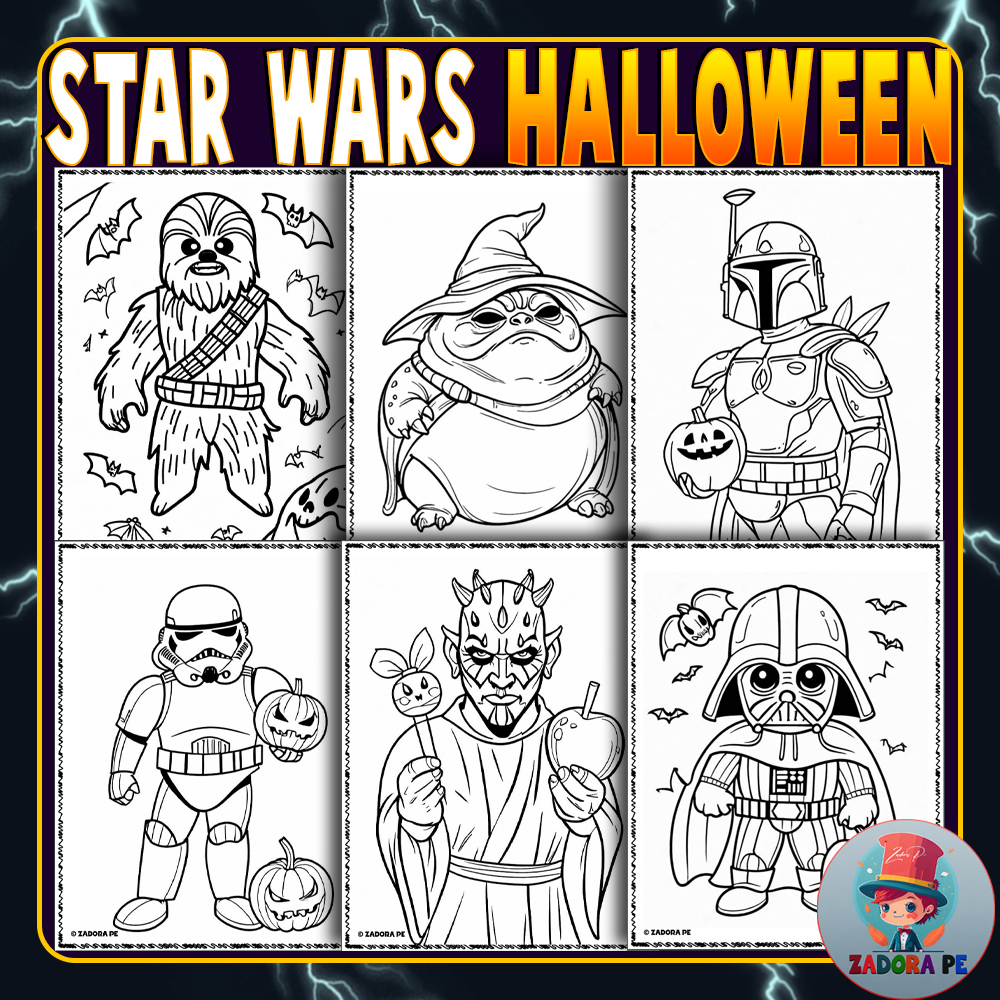 Halloween coloring pages star wars themed activities autumn fall worksheet made by teachers