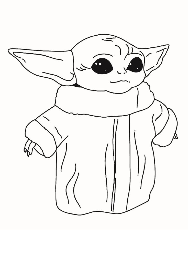 Cute baby yoda coloring pages pdf to print