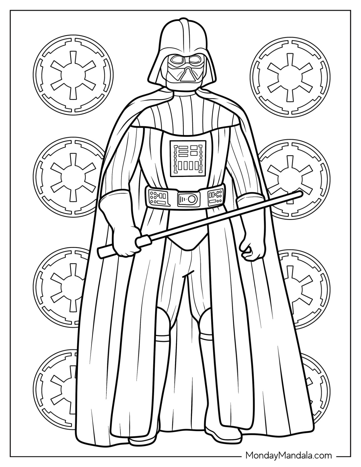 Darth vader coloring pages free pdf printables