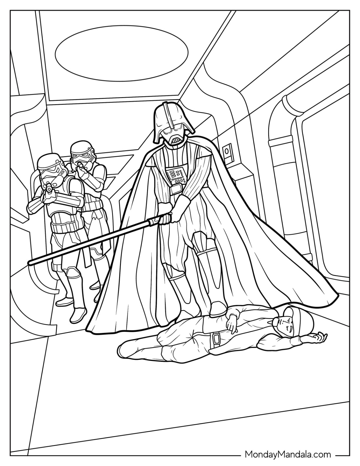 Darth vader coloring pages free pdf printables