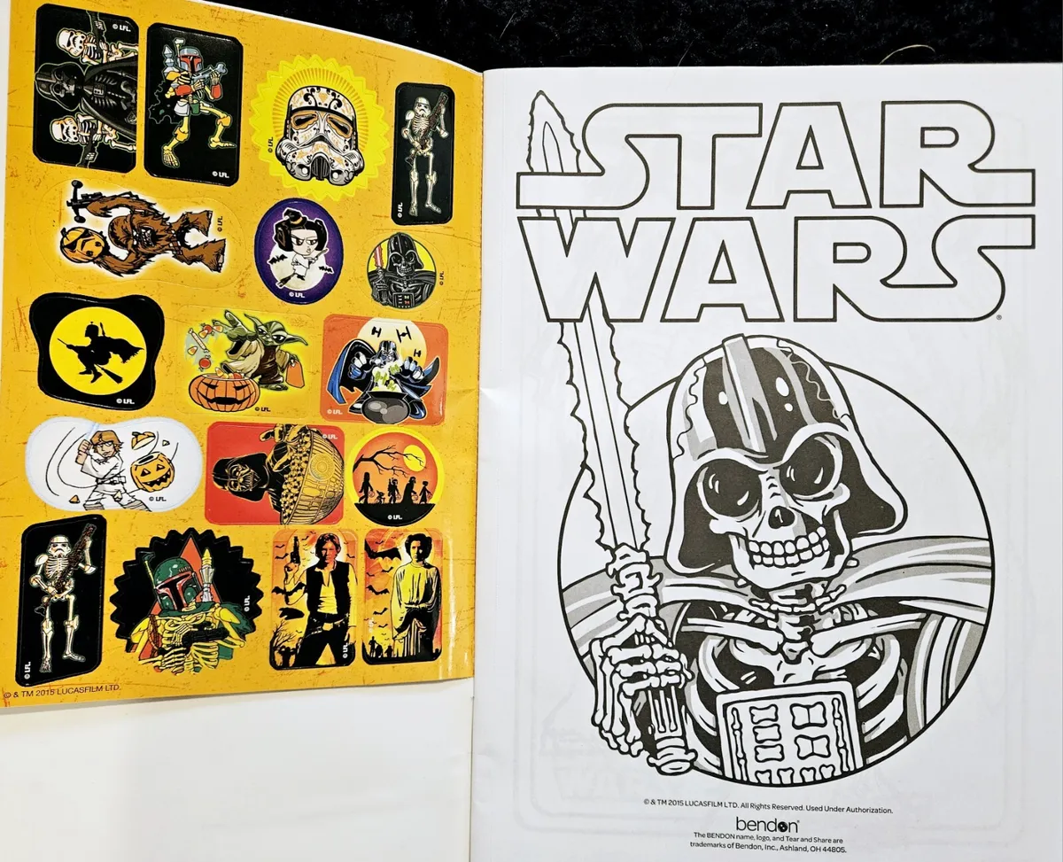 Star wars trick or treat halloween coloring activity book wcrayons stickers