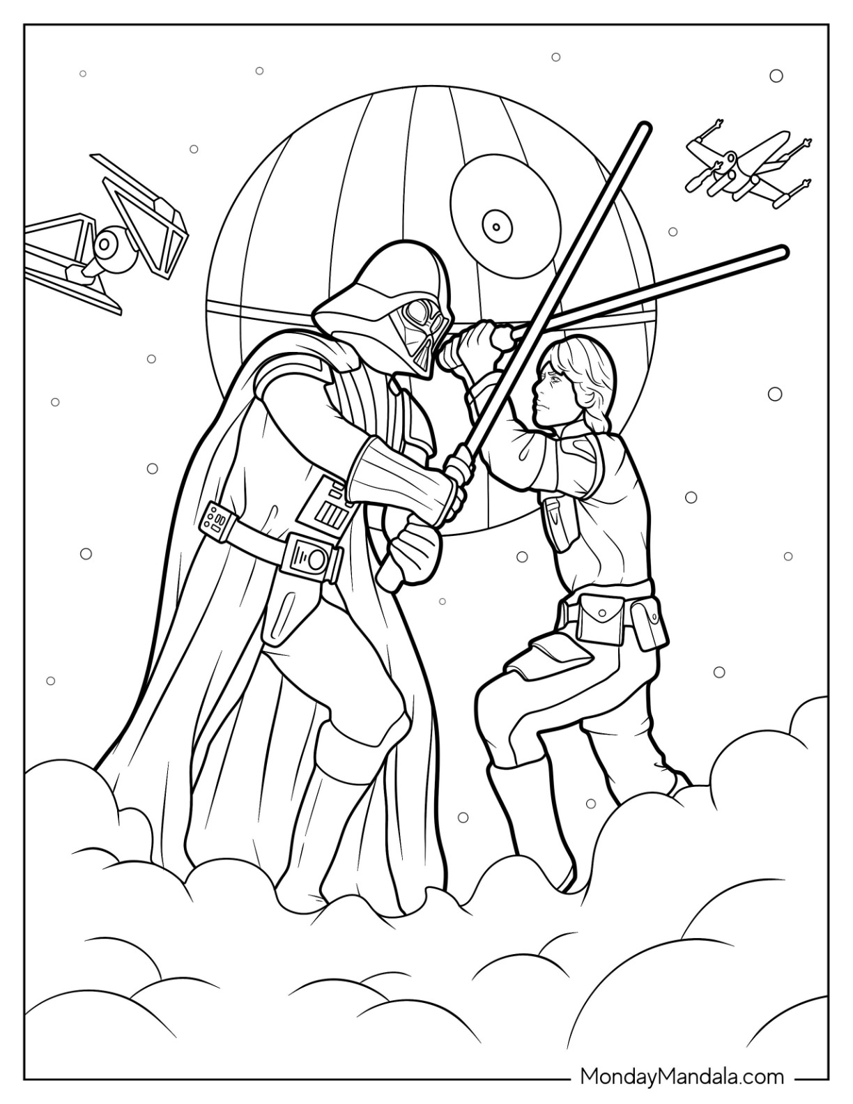 Darth vader coloring pages free pdf printables