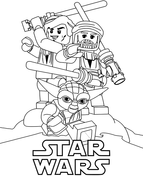 Lego star wars coloring sheet for kids