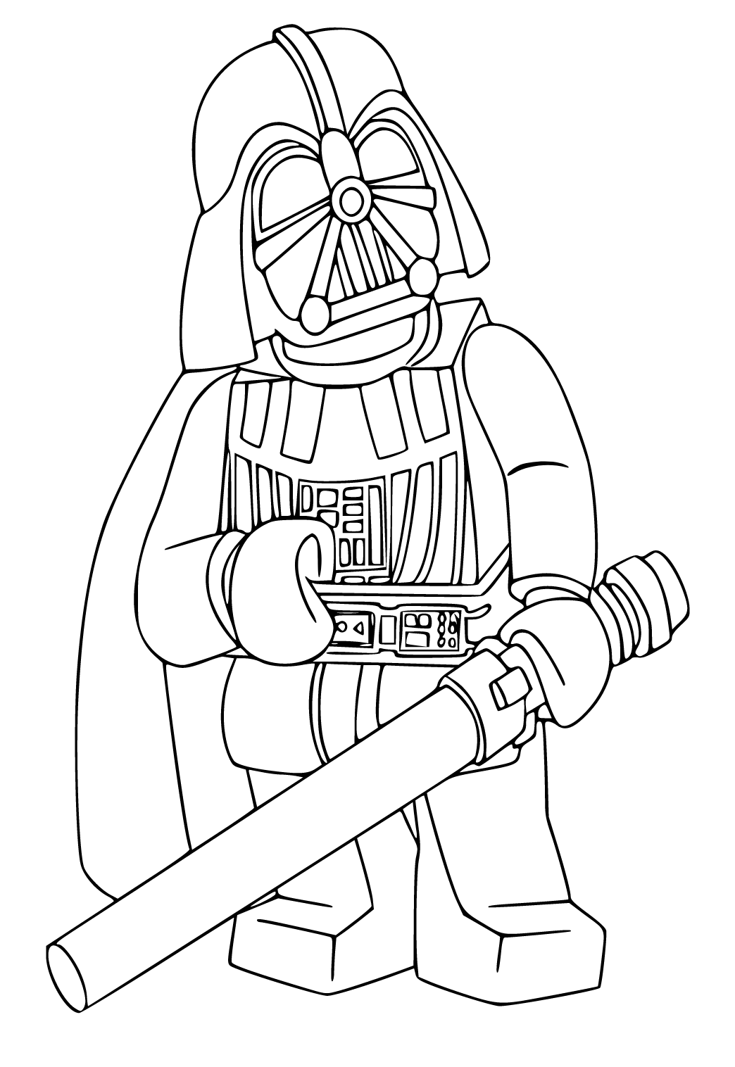 Free printable darth vader lego coloring page for adults and kids