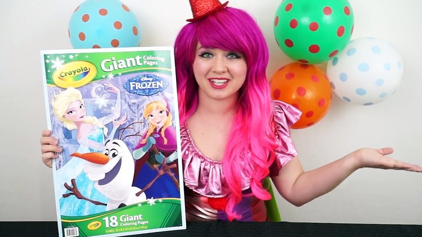 Coloring anna elsa frozen giant coloring book crayola crayons coloring with kimmi the clown â ððððµð