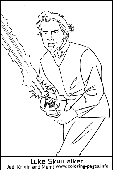 Starwars space luke skywalker coloring page printable