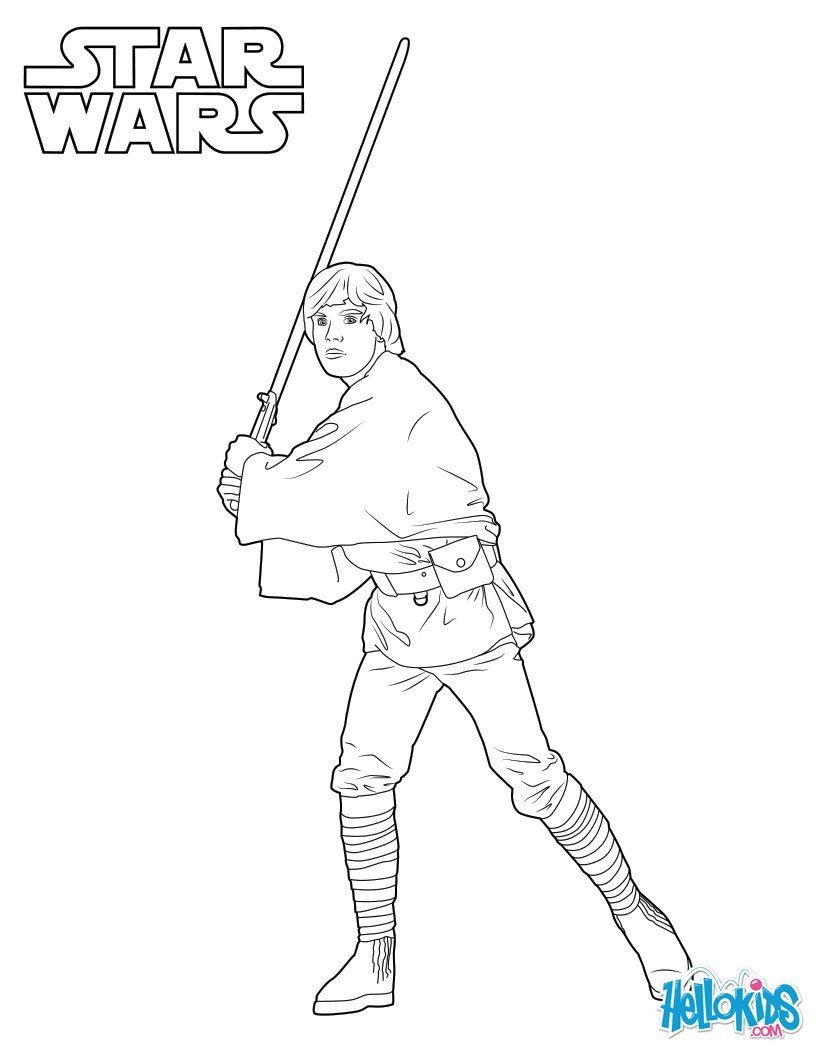 Luke skywalker coloring sheet more star wars coloring pages on hellokids star wars coloring book star wars coloring sheet star wars drawings