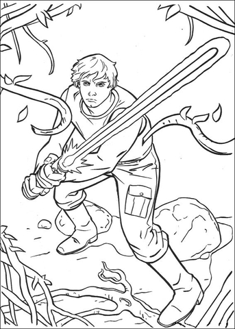 Luke skywalker on dagobah coloring page free printable coloring pages