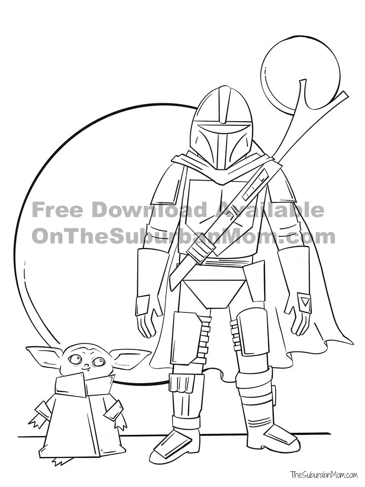 The mandalorian baby yoda coloring page free printable