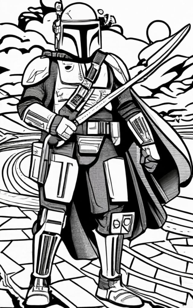 Star wars mandalorian coloring pages to print