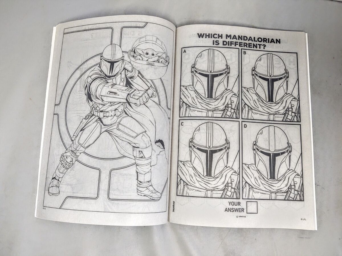 Star wars colortivity coloring book baby yoda mandalorian mando the child disney