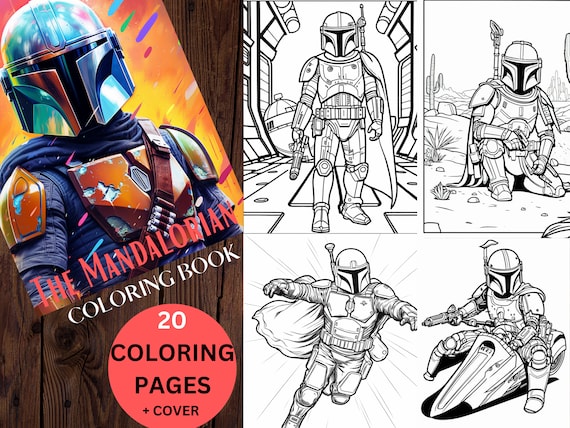 Printable mandalorian and grogu coloring pages for kids