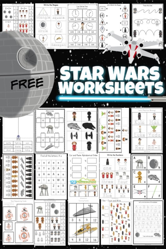 Free free printable star wars worksheets for kids