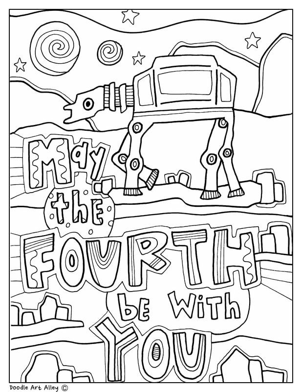 Picture may the fourth may the th be with you coloring pages