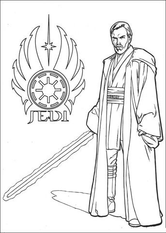 Star wars obi wan kenobi coloring page free printable coloring pages
