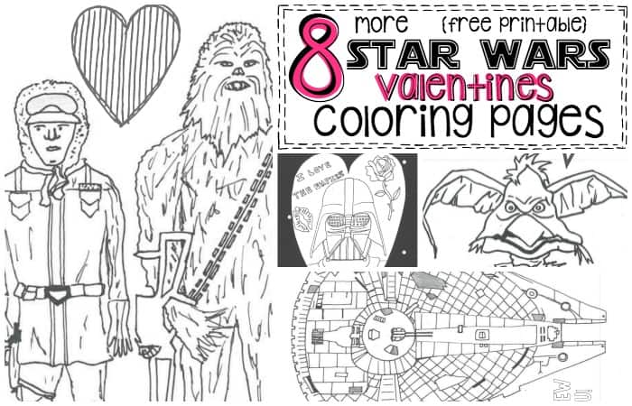 More star wars inspired valentines coloring pages