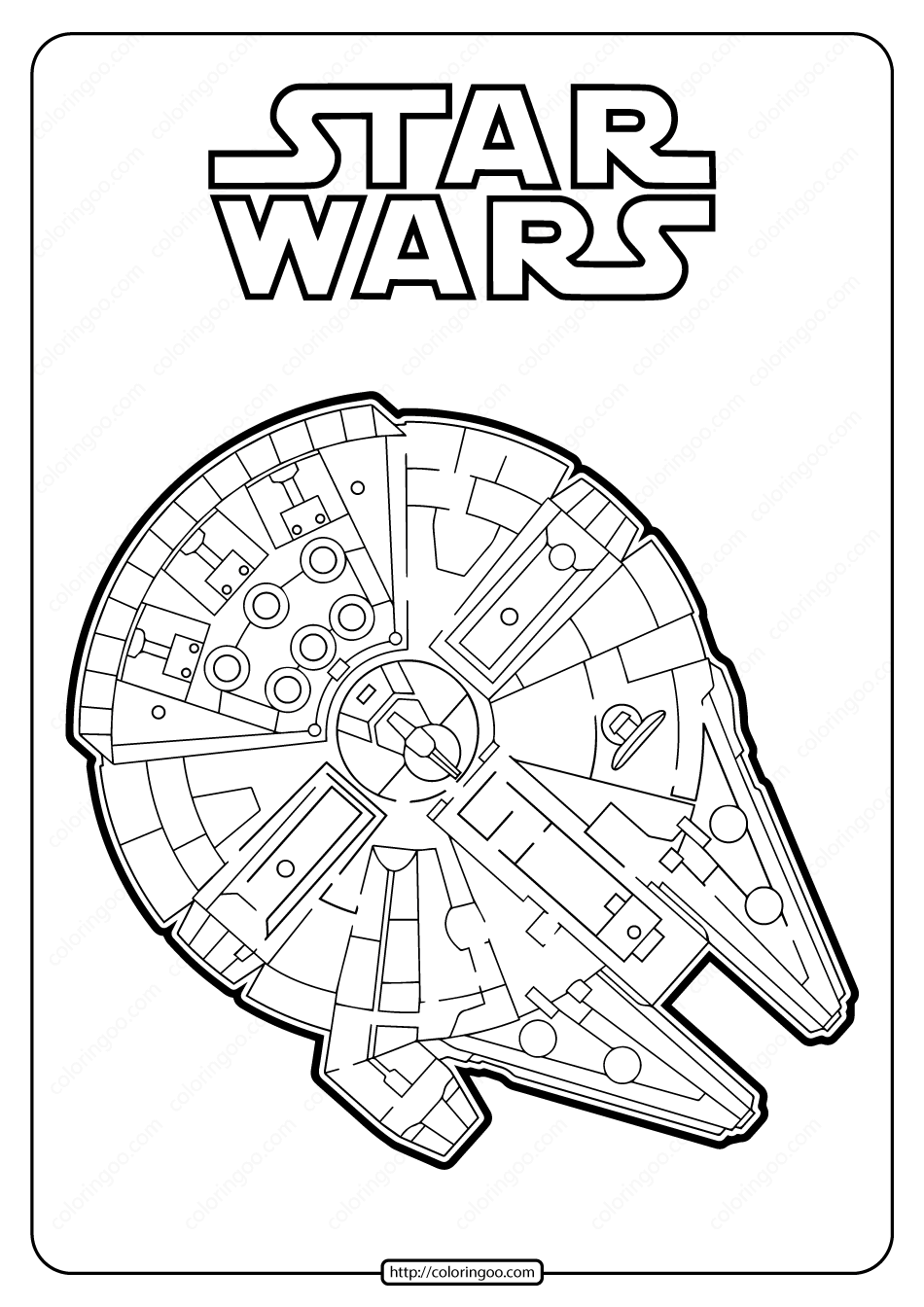 Star wars millenium falcon coloring pages