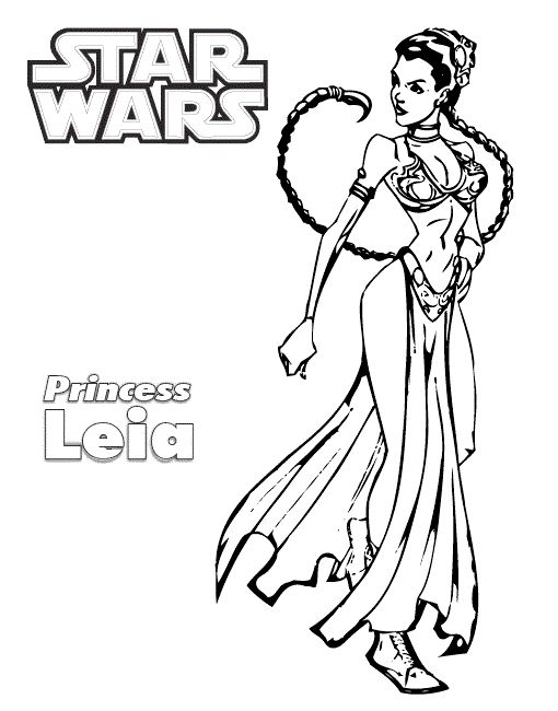 Princess leia organa coloring star wars page star wars princess leia princess leia star wars