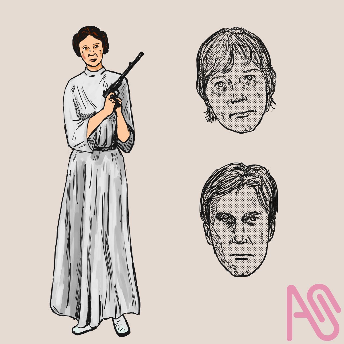 Star wars princess leia luke han solo joelkonx