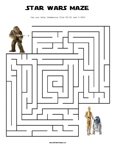 Star wars maze â free printable