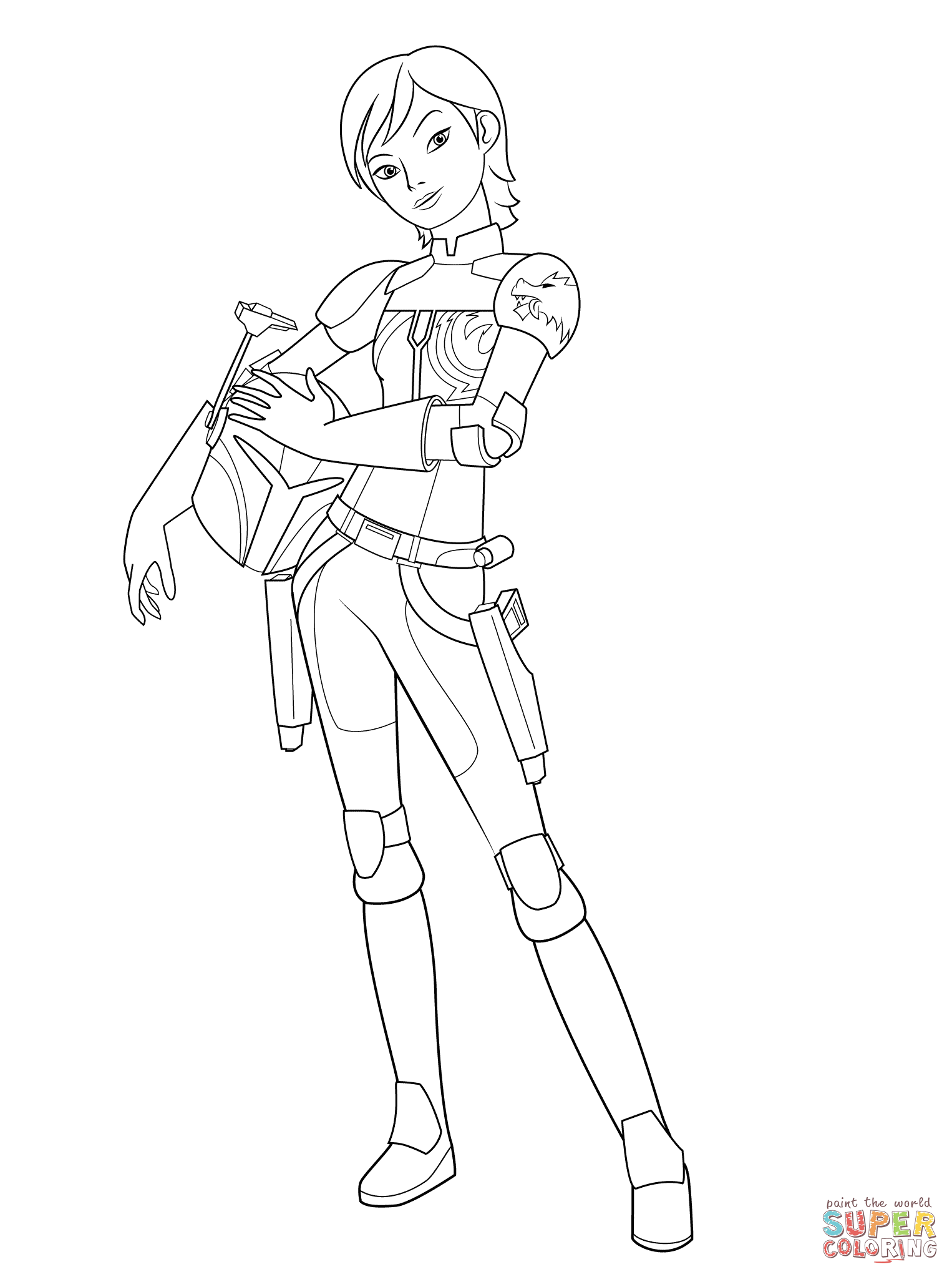 Star wars rebel sabine wren coloring page free printable coloring pages