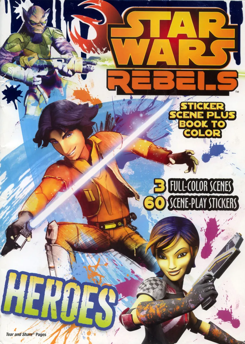 Star wars rebels coloring sticker book rare unused